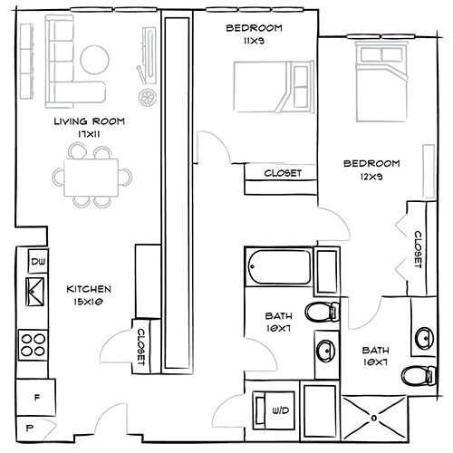 Indigo Apartment Homes - Redwood City - floorplan tufts