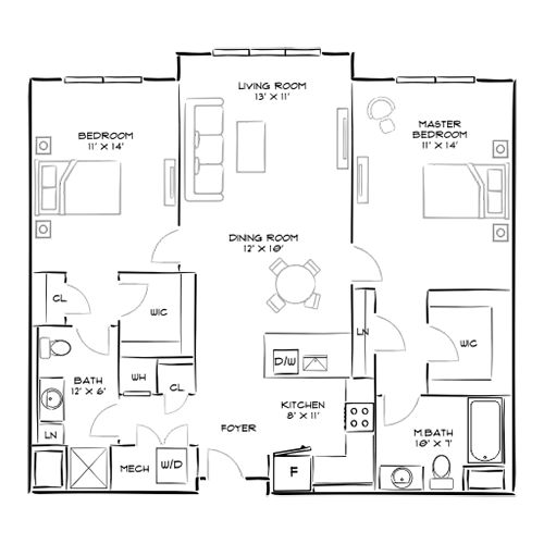 2D Diagram Furnished
