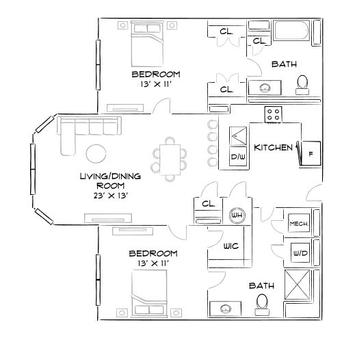 2D Diagram Furnished