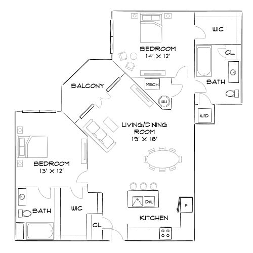 2D Diagram Furnished