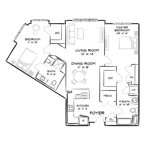 The Chase at Overlook Ridge - Revere, MA - Floor Plan Diagram