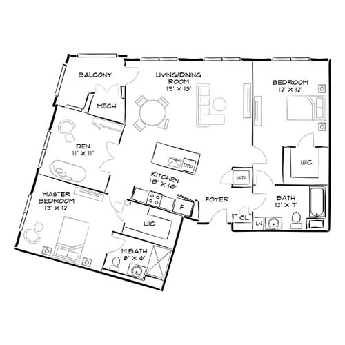 The Chase at Overlook Ridge - Revere, MA - Floor Plan Diagram