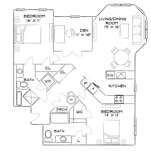 2D Diagram Furnished