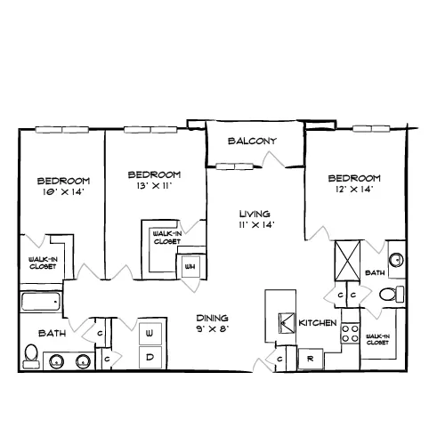 Brizo - Durham, NC - Floor Plan Diagram