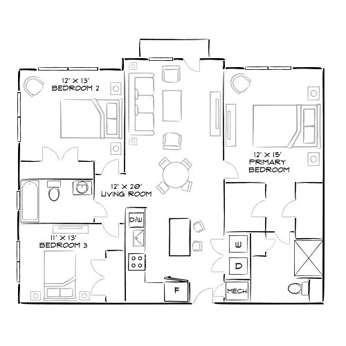 2D Diagram Furnished