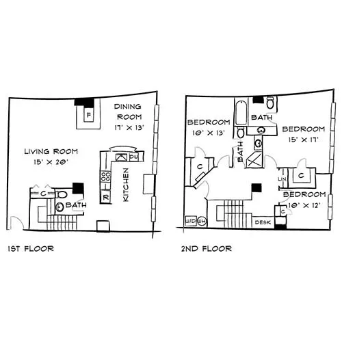 Capital Crescent Trail Residences - Bethesda, MD - Sequoia Floor Plan Diagram