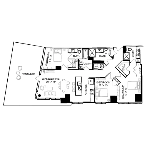 Flas 8300 - Bethesda, MD - Floor Plan Diagram