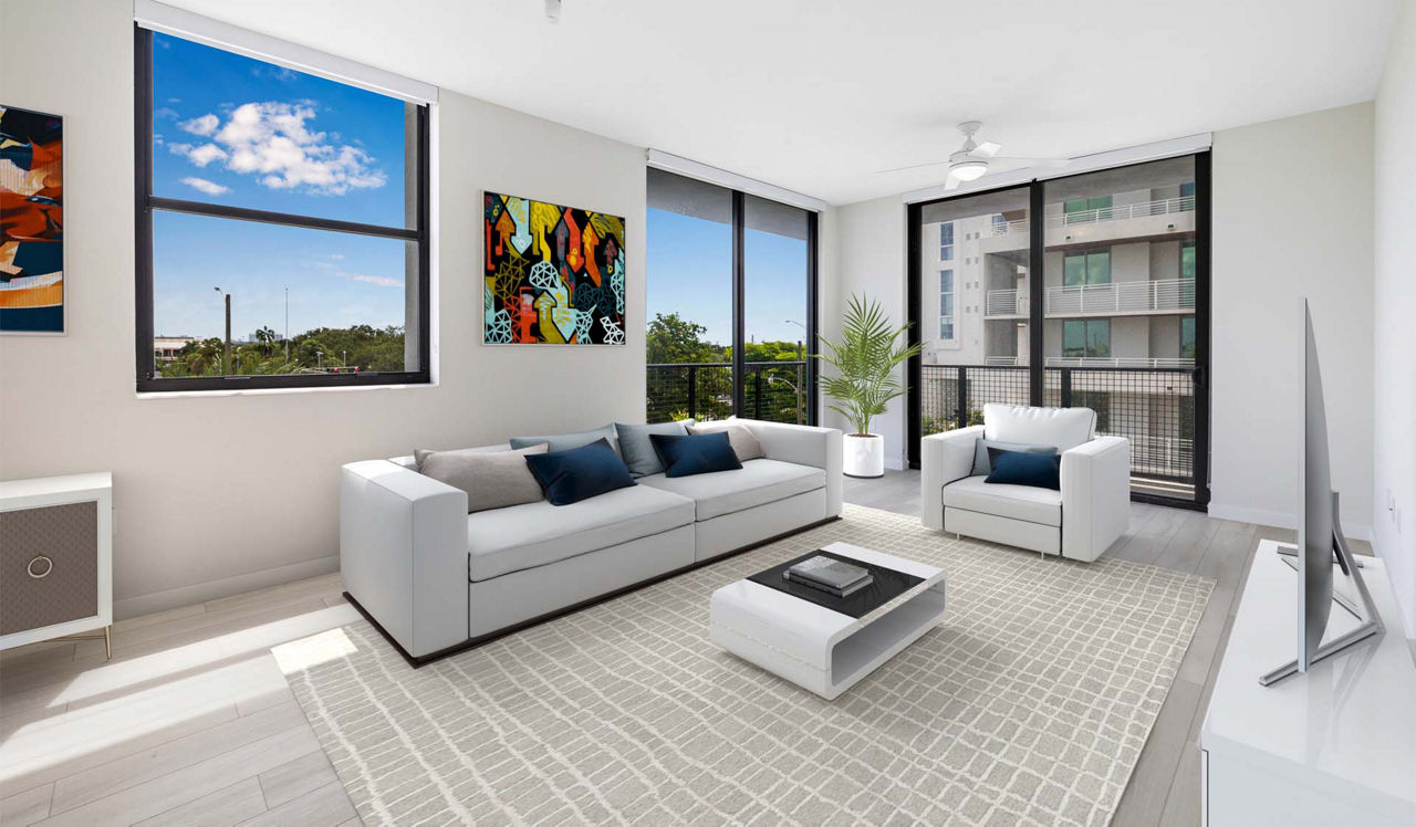 The District at Flagler Village - Fort Lauderdale, FL - living room