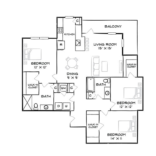 Brizo - Durham, NC - Floor Plan Diagram