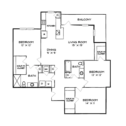 Brizo - Durham, NC - Floor Plan Diagram