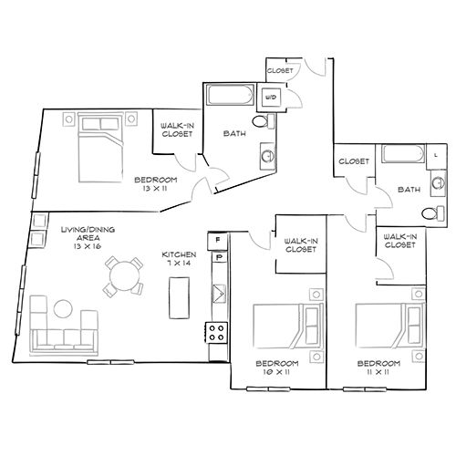 2D Diagram Furnished