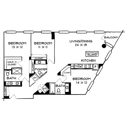The Elm - Bethesda, MD - Floor Plan Diagram