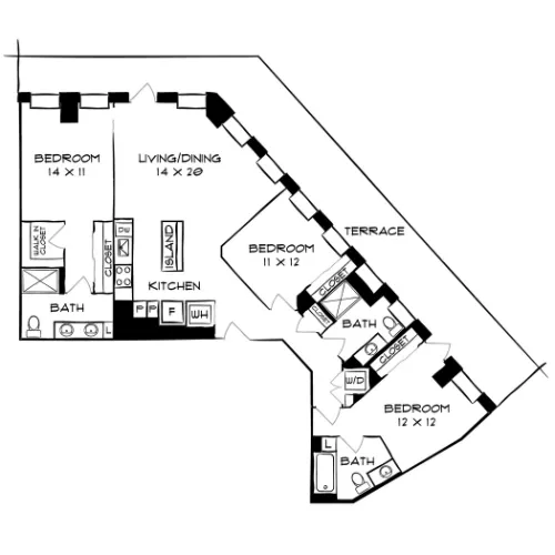 The Elm - Bethesda, MD - Floor Plan Diagram