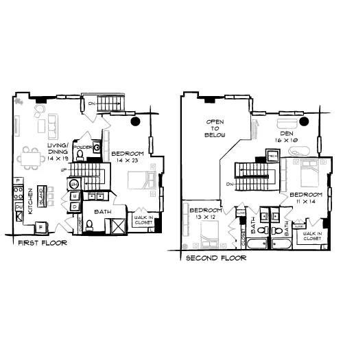 Flats at 8300 - Bethesda, MD - Floor Plan Diagram
