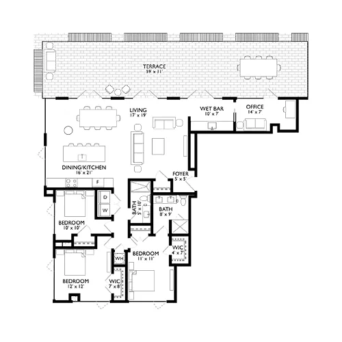 Ravel and Royale - Bethesda, MD - Floor Plan Diagram