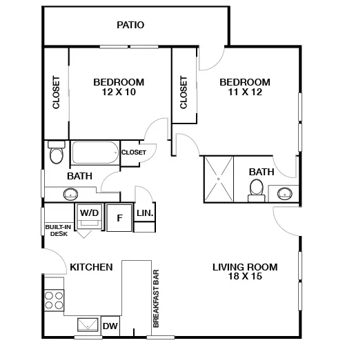 Lincoln Place Apartment Homes - 2 Bed / 2 Bath - Walgrove 
