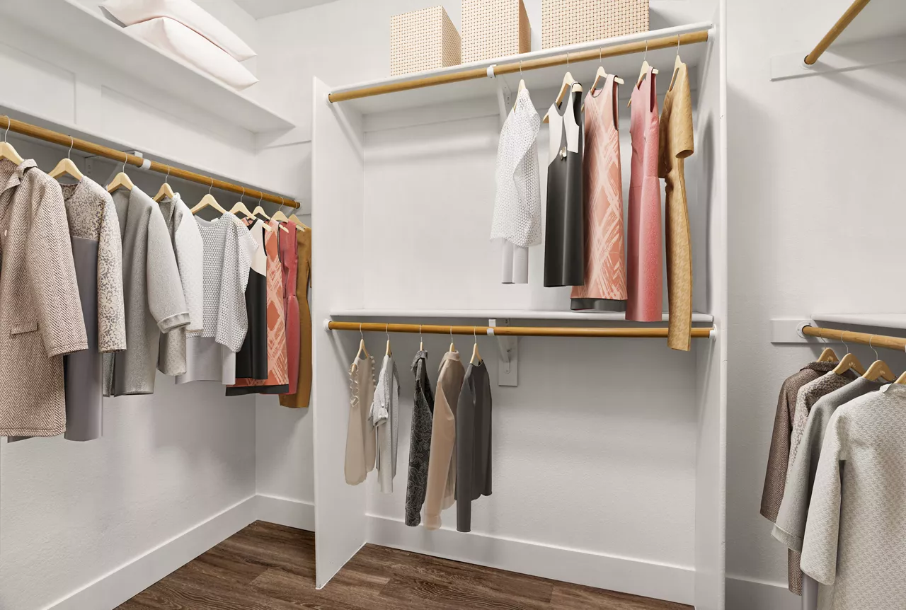 Virtually staged closet at Sierra Foothills.