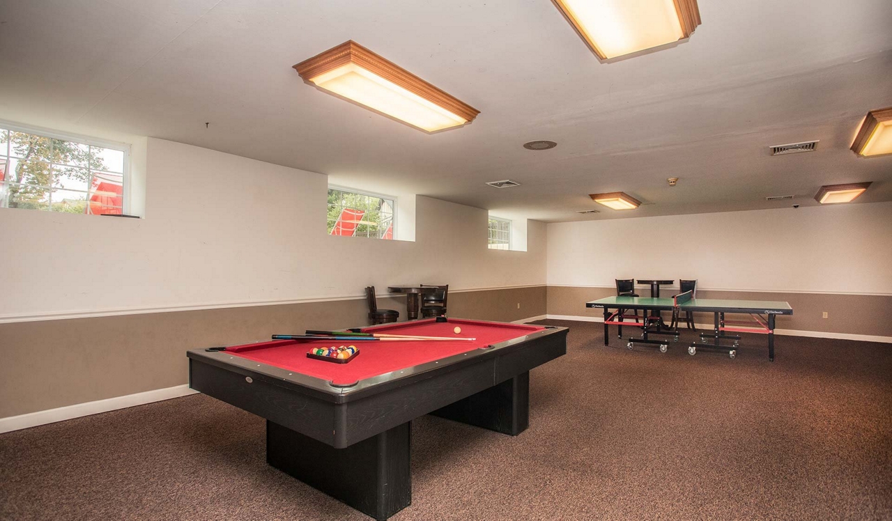 Royal Crest Estates - Nashua, NH - Rec room with billiards table