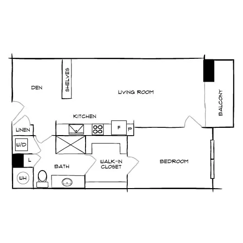 The Watermarc at Biscayne Bay - Miami, FL - Design 1C Floor Plan Diagram