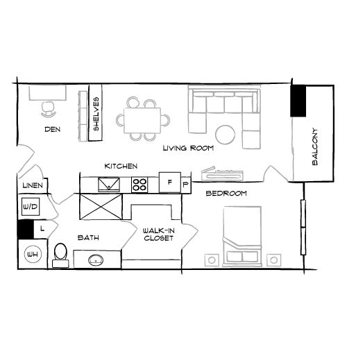 The Watermarc at Biscayne Bay - Miami, FL - Design 1C Floor Plan Diagram