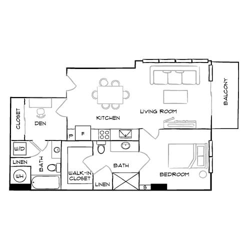 The Watermarc at Biscayne Bay - Miami, FL - Design 1D Floor Plan Diagram