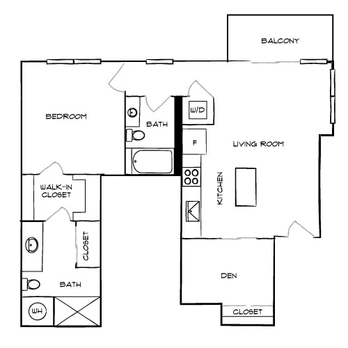 The Watermarc at Biscayne Bay - Miami, FL - Design 1E Floor Plan Diagram