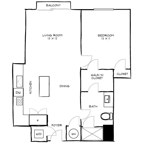 Reserve at Coconut Point - Estero, FL - Design 1B Floor Plan Diagram