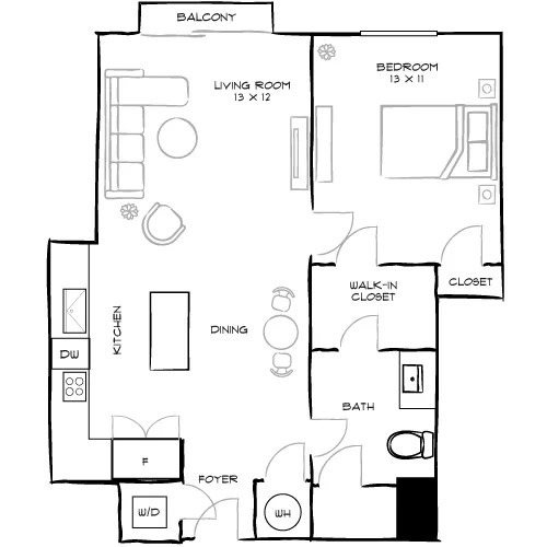 Reserve at Coconut Point - Estero, FL - Design 1B Floor Plan Diagram