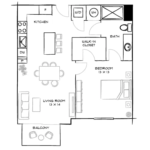 Reserve at Coconut Point - Estero, FL - Design 1A Floor Plan Diagram