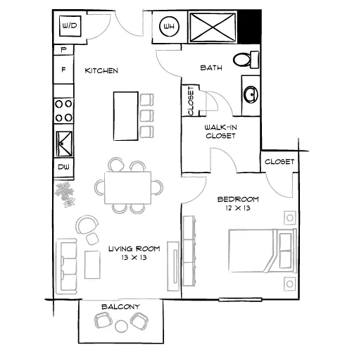 Reserve at Coconut Point - Estero, FL - Design 1B Floor Plan Diagram