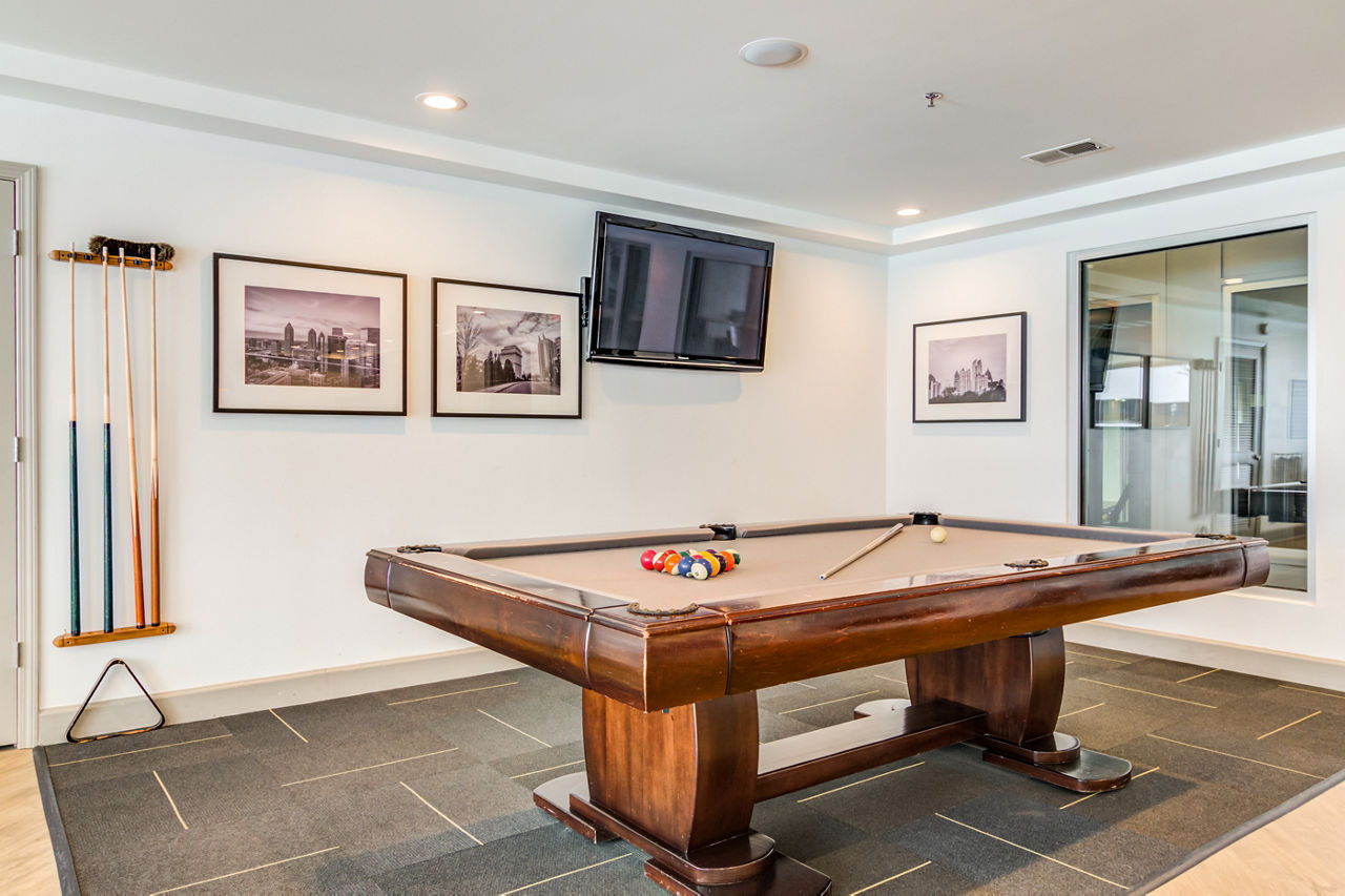 Game room at Bower Westside