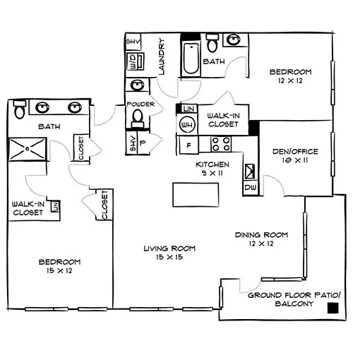 Avery Row - Arlington VA - Floor plan diagram