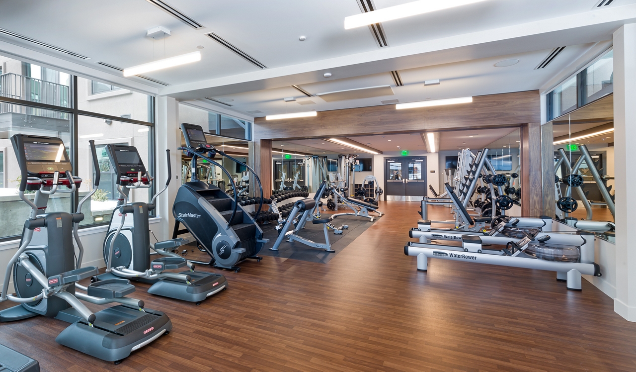 The Fremont Residences - Aurora, CO - gym.Your new gym comes with a full lineup of free weights and strength training, all ready to be recruited for your full body workout.