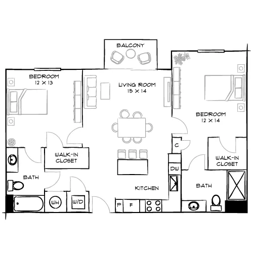 Reserve at Coconut Point - Estero, FL - Design 2B Floor Plan Diagram