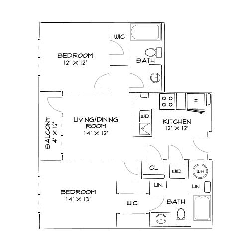 Arapahoe Square - Denver, CO - Floor Plan Diagram