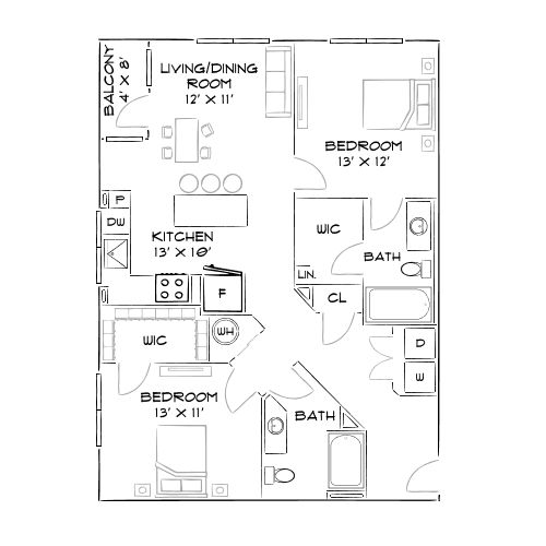 2D Diagram Furnished