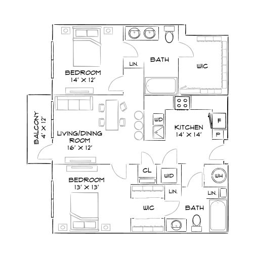 2D Diagram Furnished