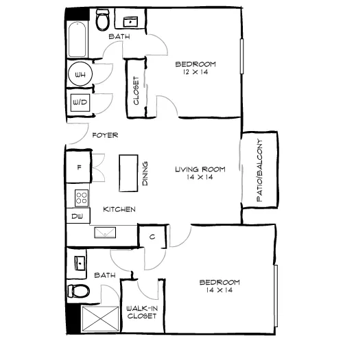 Reserve at Coconut Point - Estero, FL - Design 2B Floor Plan Diagram