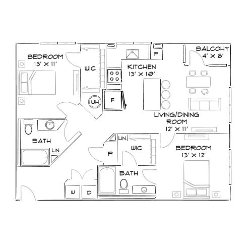 2D Diagram Furnished