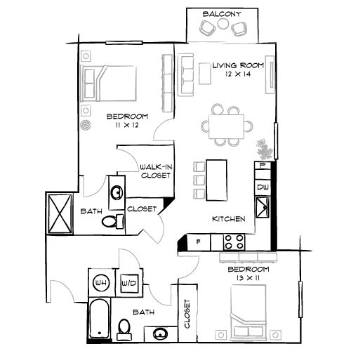Reserve at Coconut Point - Estero, FL - Design 2A Floor Plan Diagram