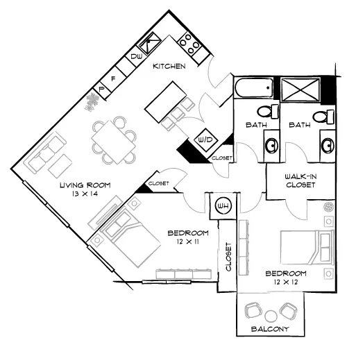 Reserve at Coconut Point - Estero, FL - Design 2C Floor Plan Diagram