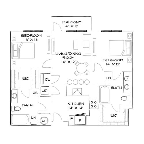 2D Diagram Furnished