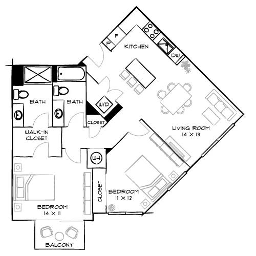 Reserve at Coconut Point - Estero, FL - Design 2C Floor Plan Diagram