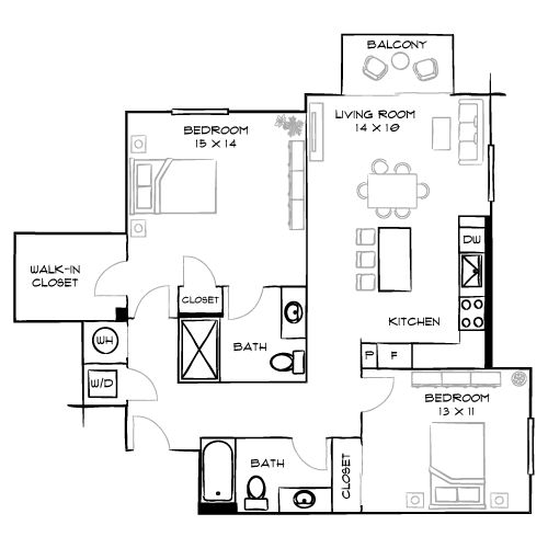 Reserve at Coconut Point - Estero, FL - Design 2A Floor Plan Diagram