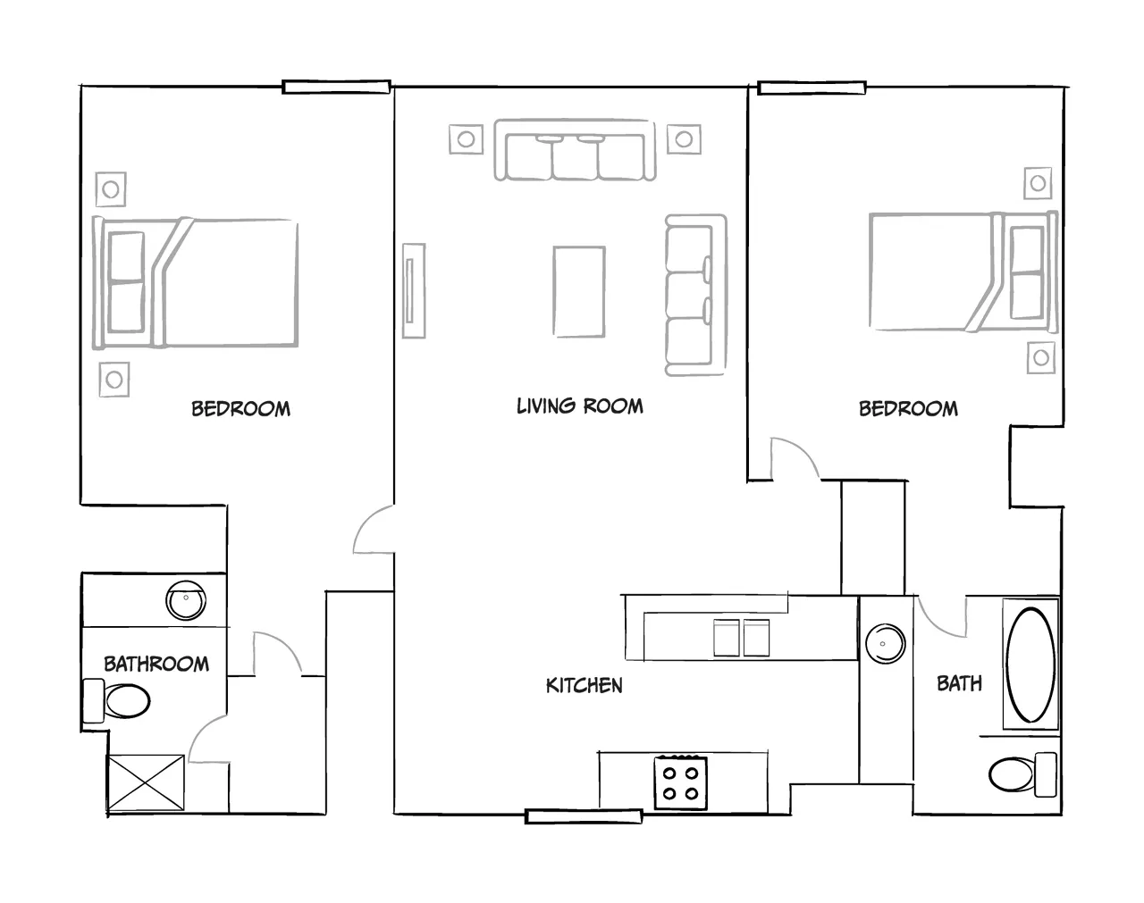 Bay Apartments - San Diego, CA - Furnished Diagram