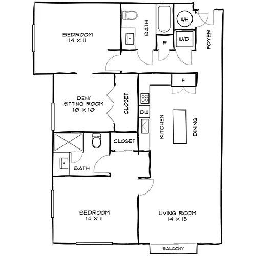 Reserve at Coconut Point - Estero, FL - Design 2E Floor Plan Diagram