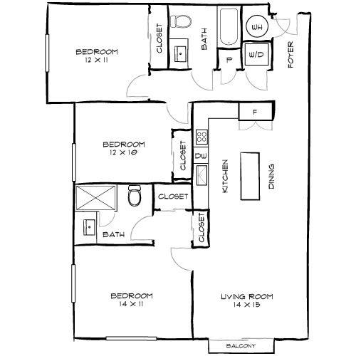 Reserve at Coconut Point - Estero, FL - Design 3A Floor Plan Diagram