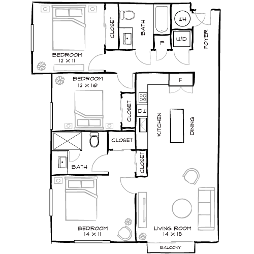 Reserve at Coconut Point - Estero, FL - Design 3A Floor Plan Diagram