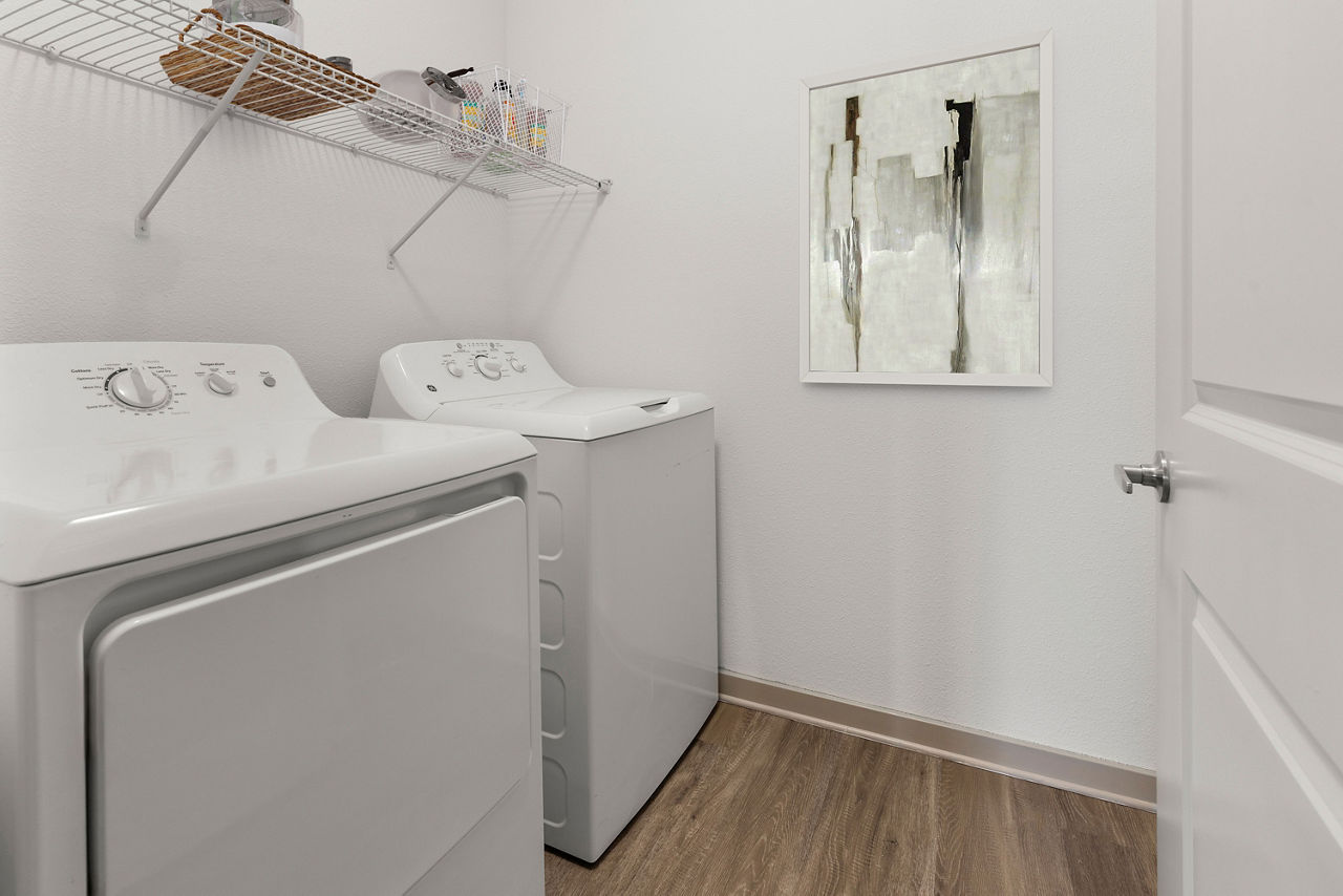 Laundry room at The Lodge at Hidden River