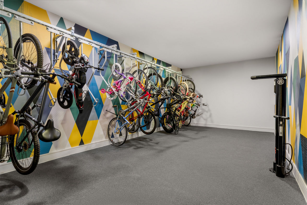 Bike room at Alleia at Presidio